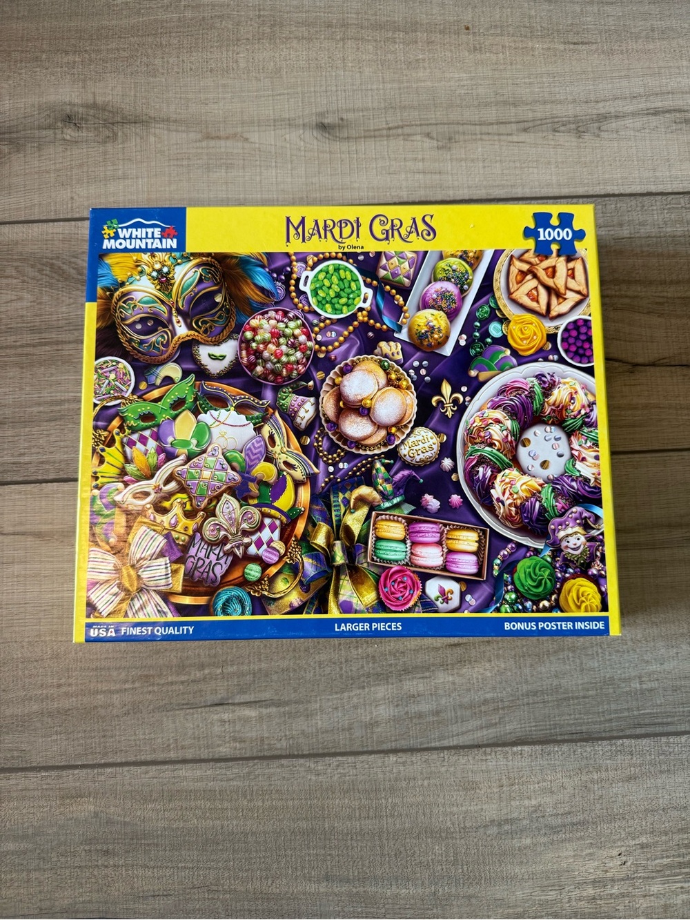White Mountain Mardi Gras by Olena 1000 Piece Collage Style Puzzle Discontinued